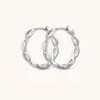 Elegant Women Fashion Earrings 925 Sterling Silver Moissanite Twisted Hoops Earrings Nice Gift for Friend