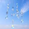 Garden Decorations 4st Silver Hanging Sun Catcher Moon Crystal Catchers Prism Glass Rainbow Maker Window Ornament Dekoration Gift 230506