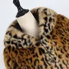 Lappel de couro feminino Autumn Faux Mink jaqueta feminina leopardo casaco de pele quente Mulheres finas jaquetas Jaqueta de Coro