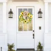 Flores decorativas grinaldas de girassol bonitas com cordão Faux Silk Ploth Warchhouse Decor Door da porta