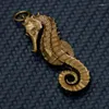 Keychains Vintage Brass Seahorse Standbeeld Key Chain Hanger Mode Auto Ring Tas Hangende prachtige handwerkaccessoires