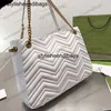 Totes Denim Marmont Tote Bag Canvas Chain Shoulder Bags Genuine Leather Handbags Large Capacity Shopping Bags Cross Body Purse Fashion Letter Golden Hardware