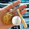 Llaveros Creativo Béisbol Llavero Bolsa Colgante Tres piezas Regalo Moda Pareja Pequeño