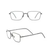 Okulary przeciwsłoneczne Ramy modne Optical Men Titanium Business Style Ultra jasna srebrna rama spektakl