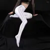 여자 양말 80d 플러스 사이즈 오일 오일 반짝이는 타이츠 광택있는 새틴 모양 팬티 스타킹 섹시 기둥 댄스 클럽웨어 스포츠 피트니스 레깅스