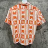 Men's Casual Shirts RHUDE Men Women 1 1 Beach Quick Drying Lapel Short Sleeve Checkerboard Full Printing Blue Orange Green Rhude Shirt 230506