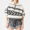 23SS Isabel Marant Women Designer Sweater Coats Nieuwe Casual Fleece Printing Pullover Half Zipper gebreide mode -trui