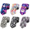 Neck Ties Skull Printed For Men Wome Fashion Groomsmen Casaual Mens 8CM Width tie Wedding Party Accessories 230506