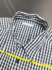 Chemise habillée en treillis gris pour hommes Slim Fit Flex Collar Stretch Pint Marque Vêtements Hommes Chemises habillées à manches longues Style Hip Hop Tops en coton de qualité 12188