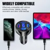 Nowa ładowarka samochodowa 120W 12 V/24 V 4 Porty USB 66W Szybkie ładowanie papierosy Adapter LED Voltmeter dla Huawei Xiaomi iPhone Samsung