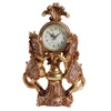 Wall Clocks Wood Decor Vintage Office Desk Clock Shelf Table Resin Tabletop