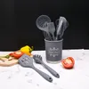 Utensilios de cocina de silicona, juego de 11 piezas, cuchara para cocinar, juego para pala, barbacoa para hornear, pala para cocinar, cuchara, herramientas de cocina al por mayor