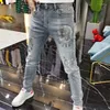 Men's Jeans Spring Jean Men European Animal Fashion Brand Lion Hombre Erkek Kot Pantolon Slim Small Foot Pant Rhinestones