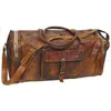 Duffel Bags Leather Goat Luggage For Men's Gym Travel Hobo Bag Brown Original Retro Carry On