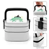 Dinnerware Sets Wizard Frog Double Layer Bento Box Lunch Salad Froggie Cottagecore Animal