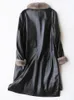 Kadınlar Deri Orijinal Ceket Kış Kadınlar Yaka Koyun Dinleri Ceket Koreli Vintage Kadın Down Ceketleri G1749 My2023
