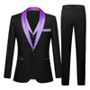 Costumes pour hommes taille américaine hommes mariage mode Turquoise rouge vert Champagne violet col châle hommes bal 3 pièces marié porter Q547