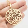 Pendant Necklaces Simsimi Women Jewelry Flower Choker Necklace Golden Color Rhinestone Stainless Steel Summer Round Gift