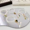 Pulseira de bracelete de pérola da folha Branga de corrente para mulheres elegantes elegantes joias de joias Party Wedding diary Life Acessorie