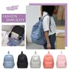 School Bags Simple Casual Teenage Girls Backpack Solid Colour Female Schoolbag Junior High Students Large Multicolor Cute Trav