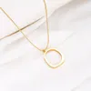 Collane con ciondolo Geometria dorata quadrata per donna uomo semplice collana di gioielli moderni in acciaio inossidabile alla moda regalo 2023