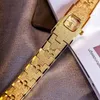 Dameshorloges Hoge kwaliteit 24K goud geen vervaging messing band dameshorloges diamant kleine wijzerplaat vierkant mode luxe polshorloge voor dames retro 230506