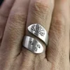 Cluster Rings Tree Of Life Ring Silver Color Wrap And Leaves Adjustable Party Women Jewelry Accessories Gift For Her