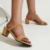 Sandaler chunky kvinnor mode mitt klackar skor sexiga märke pumpar sommar slingback tofflor flip-flops glider 2023