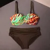 Kobiety stroje kąpielowe 2022 BIKINI SWOMUSU DWA kawałki seksowne gorące ćwiczenia kąpielowe kobiety wysoka talia Monokini Monokini Push Up Swimsuit J230506