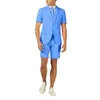 Costumes Homme Costume Homme 2 pièces Manches Courtes Et Short Eté Mode Personnalisé Couleur Unie Mariage Plage Quotidien Vêtements Mince