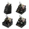 Storage Boxes Black Makeup Brush Organizer Acrylic Cosmetic Drawers And Jewelry Display Box With 12