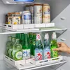 Organization 2Layer Kitchen Spice Fold Rack MultiFunction Rotating Storage Shelf Refrigerator Drink Beer Cupboard Slide Storage Rack Organize