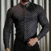 Koszulki sukienki męskiej Polka kropka marka koszulki z długim rękawem męski szczupły dopasowanie swobodne działalność społeczna odzież formalna
