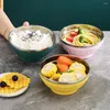 Ciotole Ciotola per zuppa isolata Ramen Noodle Acciaio inossidabile Riso per servire Cereali in metallo giapponese a doppia parete
