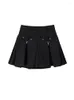 Jupes Goth foncé Sexy gothique Mini noir Grunge Punk Style plissé taille haute femmes jupe avec Rivet Patchwork mode fête