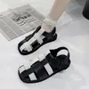 Sandals Women Real Leather Summer Buckle Strap Shoes Hollow Out Beach Cool Ladies Footwear Plus Size 2023 Fashion Sandal