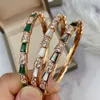 Bangle 925 silver gold-plated European and American senior fritillary snake bone bracelet ladies fashion trend brand jewelry gift 230506