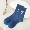 Multicolor Fashion 7-1977 Designer Hommes Chaussettes Femmes Hommes Haute Qualité Coton All-Match Classique Respirant Mélange Football Basketball Chaussettes