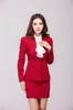 Tvådelad klänningskrädd Made Red 2 Set Ladies Office kjol kostym 2023 Spring Business Formal ol Uniform Style Women and Jacket