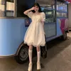 Abiti casual kawaii abito in stile lolita dolce serie mori sottile collare piazza a maniche quadrata fata ragazza gonfia estate