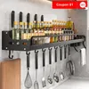 Étagère de rangement de cuisine, étagère murale à épices, espace de rangement multifonctionnel en aluminium, étagère de cuisine, organisateur de cuisine