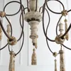 Lampy wisiorki amerykańskie retro lite drewno w trudnej sytuacji kutego żelaza homestay el sypialnia lampka odzieżowa sklep dekoracyjny żyrandol
