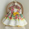 Robes de fille Vêtements de bébé pour fille Robe de bal en dinde espagnole Robe de bal en dentelle Arc sans manches Fête d'anniversaire mignonne Princesse de Pâques Lolita pour les filles A446