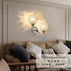 Lampa ścienna nowoczesna prosta kryształowa pojedyncza głowa podwójna kreatywna salon sypialnia sypialnia nocna inżynieria szklana