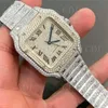 Наручные часы Carteers Top Wrist из белого золота с покрытием Iced Out, автоматические часы с сертификатом хип-хопа Vvs 1 Diamond для мужчин в оптовом магазине Wholale1thg с коробкой zc