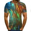 T-shirts pour hommes 2023 été impression 3D T-Shirt pour hommes décontracté à manches courtes col rond mode Galaxy Star Print Top