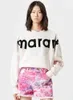 24ss Isabels Marant Designer Cotton Sweatshirt New Casual Classic Hot Letter Print Round Neck Pullover Women Versatile Loose Long Sleeve Hoodie Sweater Trendy Tops