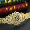 Bälten Sunspicems Gold Color Marockan Caftan Belt for Women Dress Midje kedjebältet Arabiska brud Brubrik smycken Robe Sash Body Chain 230506