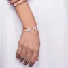 Pulseiras de casamento novas pulseiras de bracelete de zircão de folha de cristal jóia de abertura de joalheria