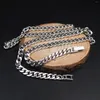 Kettingen Real 925 Sterling zilveren ketting voor mannen Curb Chain 6mmW vintage 60 cm lengte